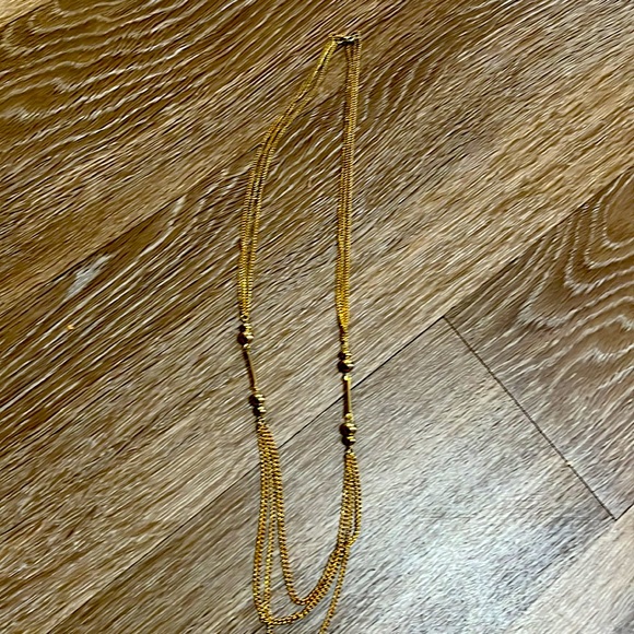 Vintage Gold tone 3 chain with beads long 16” long. - Picture 3 of 10